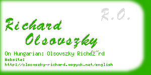 richard olsovszky business card